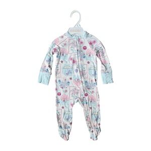 NWT Btween Baby Bamboo Rayon Coastal Print Footed Sleeper 2-Way Zip 6M New
